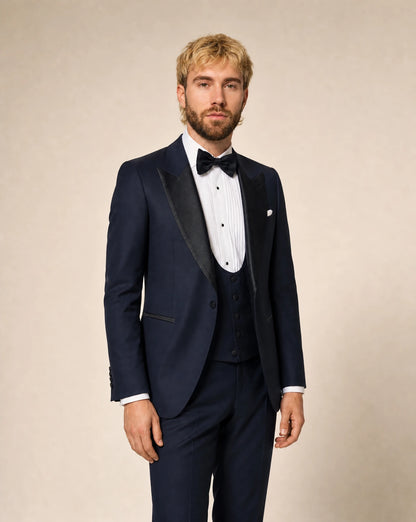 Dunkelblauer Smoking mit Galonhose