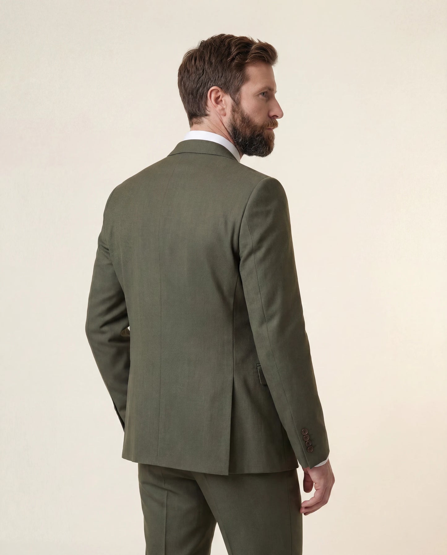 Waldgrüner Hochzeitsanzug, Dreiteiler mit Weste