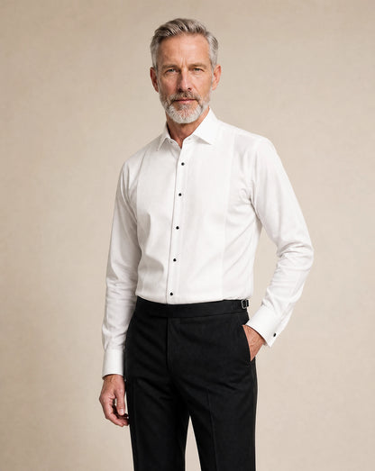 Smokinghemd aus Twill mit Plissée
