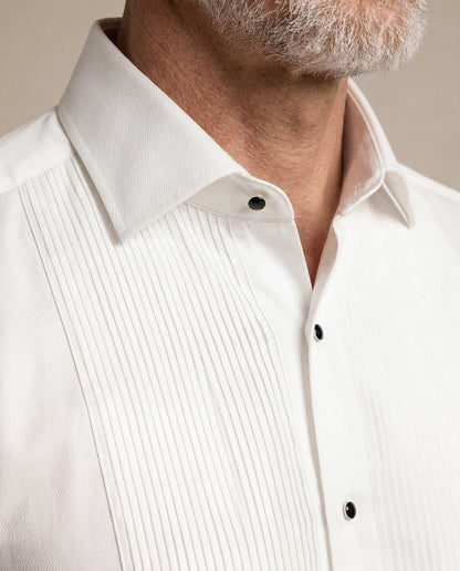 Smokinghemd aus Twill mit Plissée